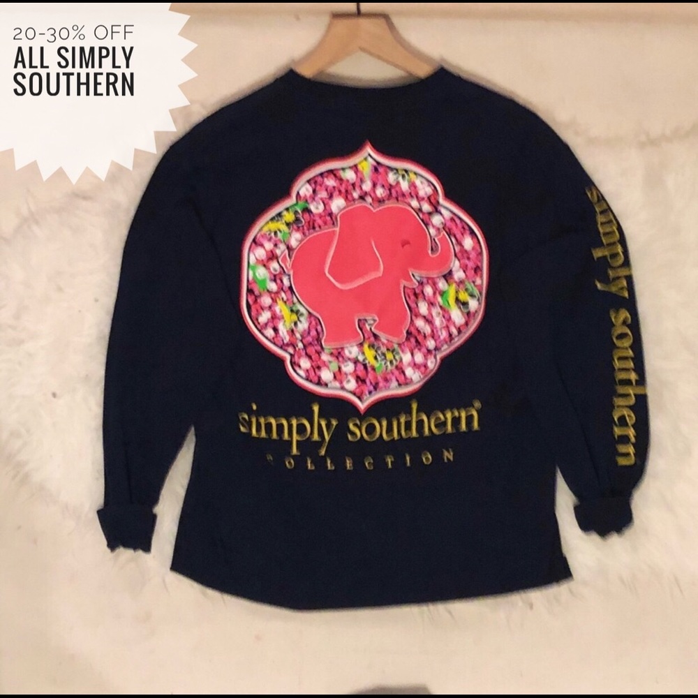 Simply Southern Navy Blue Long Sleeve Tee